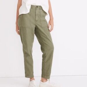 Madewell Womens Size 32 Olive Green Griff Tapered Fatigue Cargo Pants High Rise